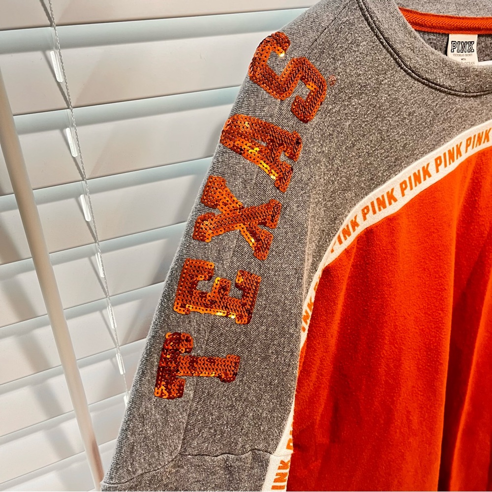 PINK Victoria's Secret Orange and Gray Sweater - Picture 3 of 6